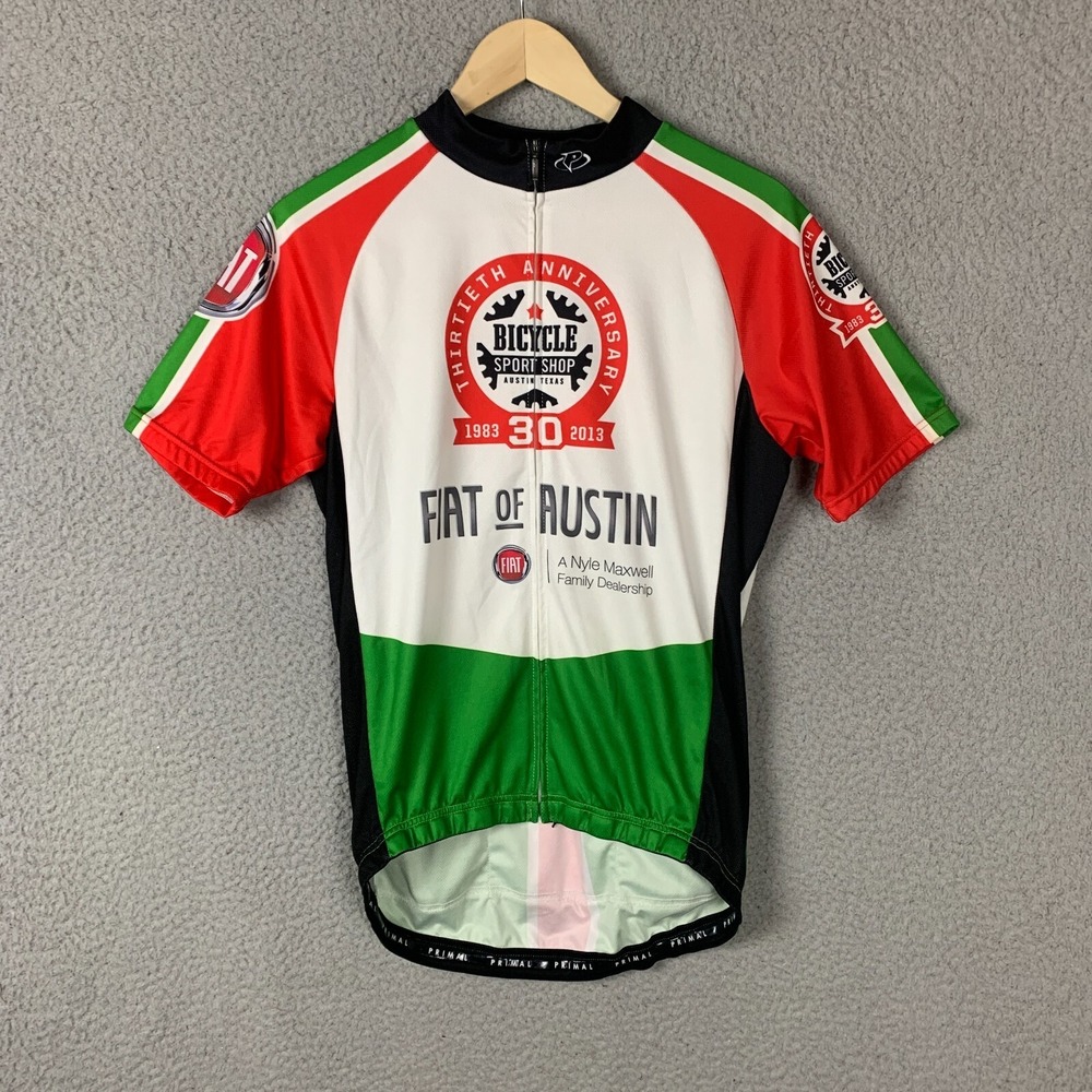 Primal Adult Cycling Jersey Raglan Polyester Full Zip Austin TX 39 in Chest‎